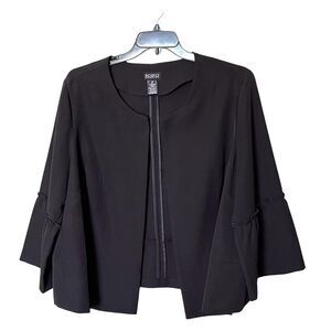SOHO Apparel Black Open Front Jacket with 3/4 Length Bell Sleeves Size 3X